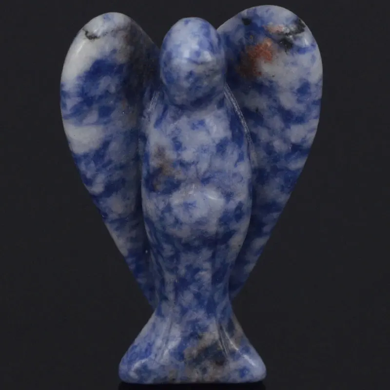 

2 Inch Natural Blue Spot Jasper Gems Carving Angel Statue Lucky Crafts Stone Figurine Chakra Healing Reiki Stone