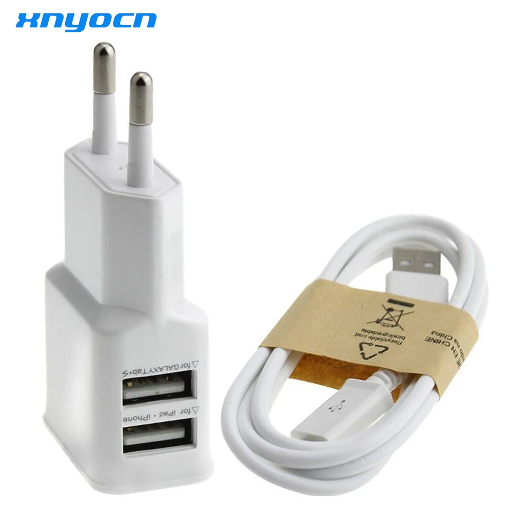 Белый/черный 1 комплект (1 шт. 5 в 2 А двойной USB настенный адаптер зарядного
