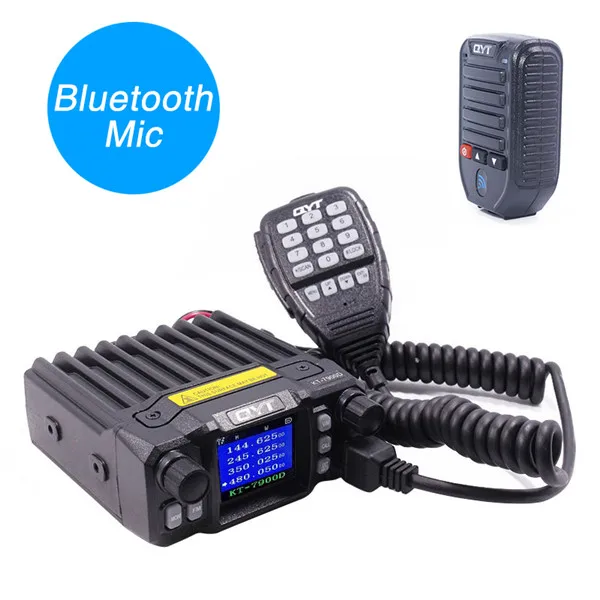 Add bluebooth mic QYT KT-7900D четырехдиапазонный 136-174 МГц/220-260 МГц/350-390 МГц/400-480 МГц 25 Вт мобильное радио 200 каналов красочный экран мини Автомагнитола - Цвет: Add bluebooth mic