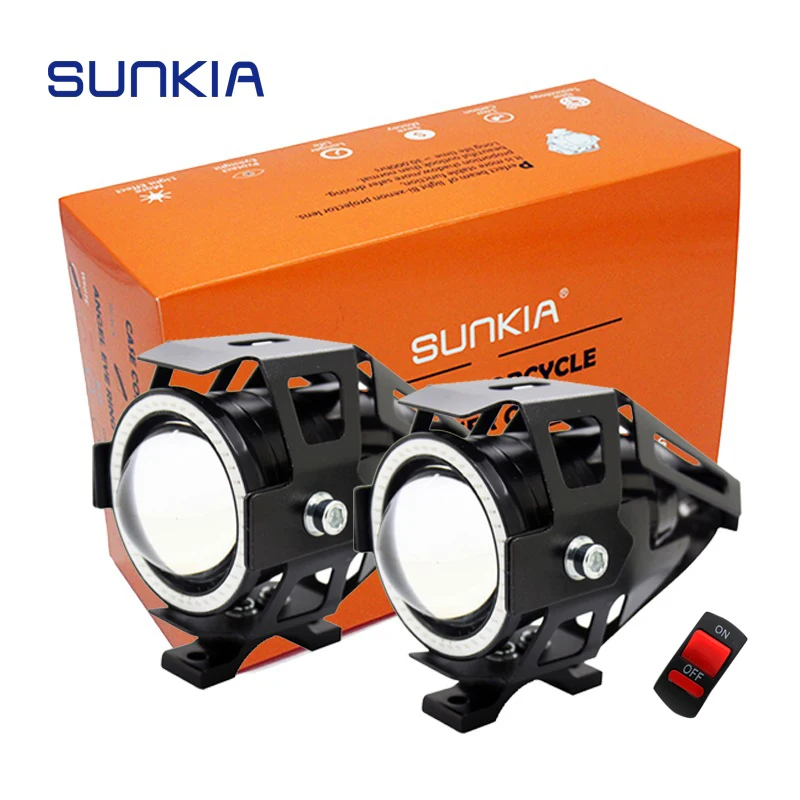 SUNKIA 2 шт./лот U7 3000LM кольцо глаза ангела + дьявольский глаз мотоциклетная
