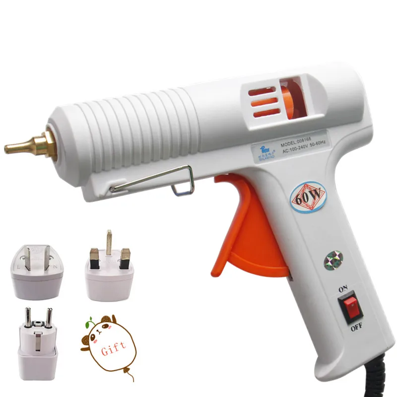 

Hot Melt Glue Gun 60W Constant Temperature 100V-240V High Temp Heater Crafts Repair Tool Professional With Plug Adaptor