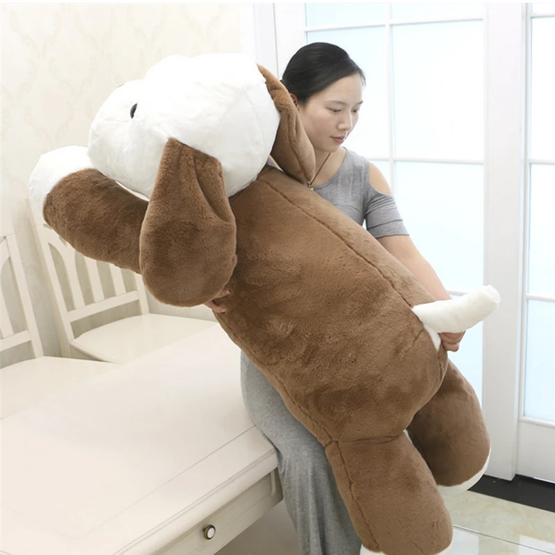 barato Fancytrader Gigante Pelúcia Filhote De Cachorro Boneca Grande Macio Deitado Cão De Pelúcia Animais Travesseiro Brinquedos Para Crianças