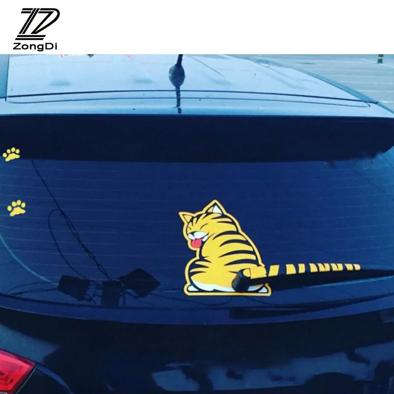 ZD 1 шт. автомобильные наклейки на заднее окно с котом креативные для Suzuki Swift Volkswagen