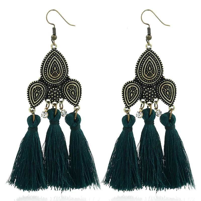 

Bohemian Long Tassels earring For Women Indian Earrings Long Drop Dangle Fringe Hoop jewelry