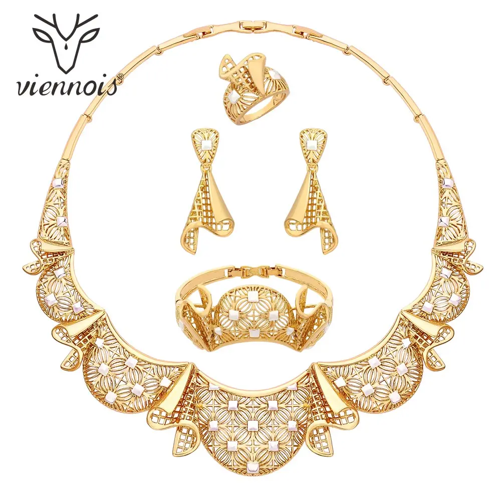 Viennois новинка золотой цвет кружевные серьги ожерелье набор для женщин