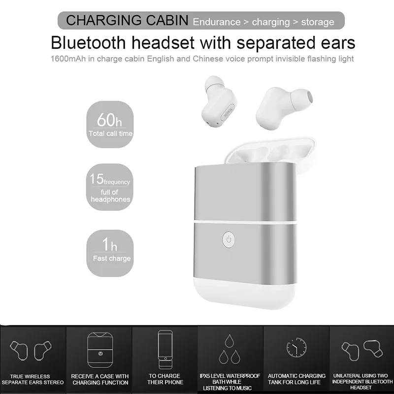 4 цветная бинауральная гарнитура Nasin X2 с Bluetooth 5 0 беспроводная маленькая невидимая