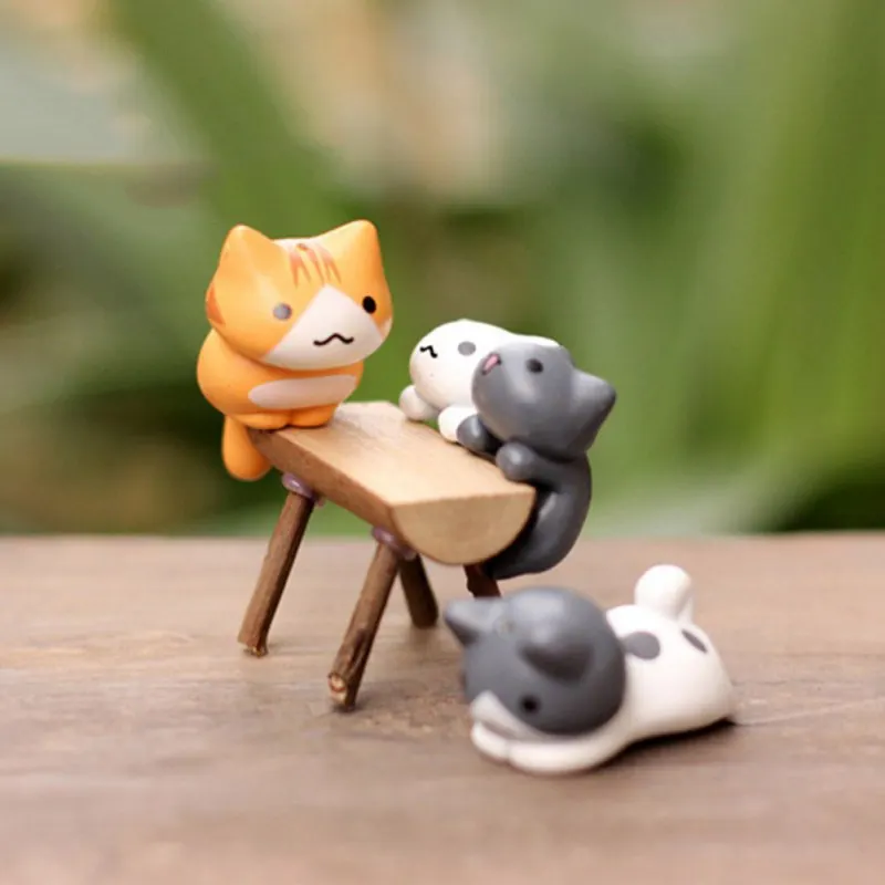 Лидер продаж 6 шт./партия садовые украшения бонсай миниатюры мультфильм Lucky кошки