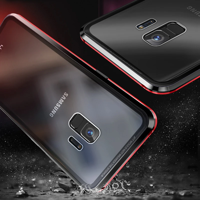 Двухсторонний стеклянный Магнитный чехол для Samsung Galaxy Note 9 роскошный