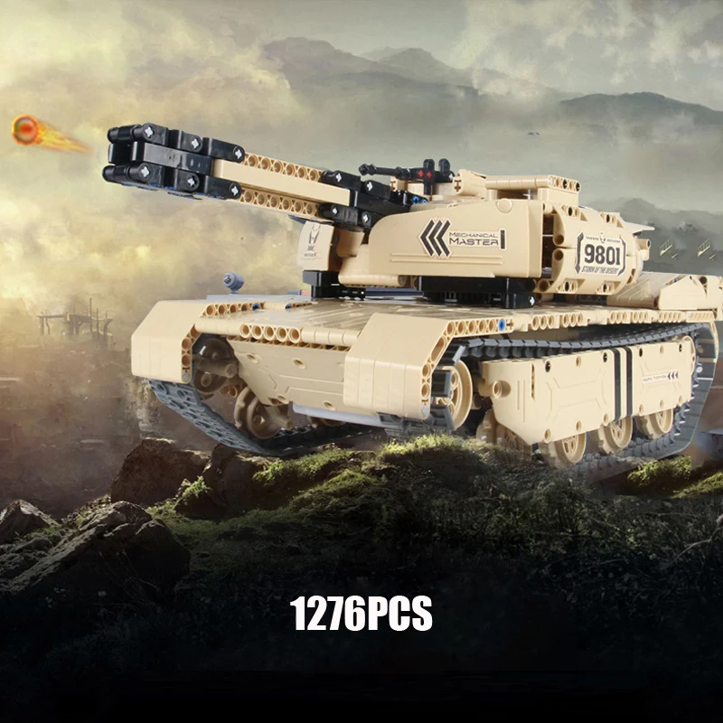 

Technical military radio remote control M1A2 Abrams Main Battle Tank block ww2 Desert Lion bricks 2.4Ghz rc toys collection