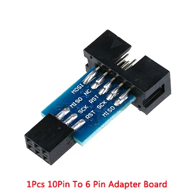 1pcs Adapter Board 2 шт./компл. 10Pin до 6 Pin адаптер доска+ USBASP USBISP AVR программист USB ATMEGA8 ATMEGA128 ATtiny/CAN/PWM 10Pin провод модуль "сделай сам" - Цвет: 1pcs Adapter Board