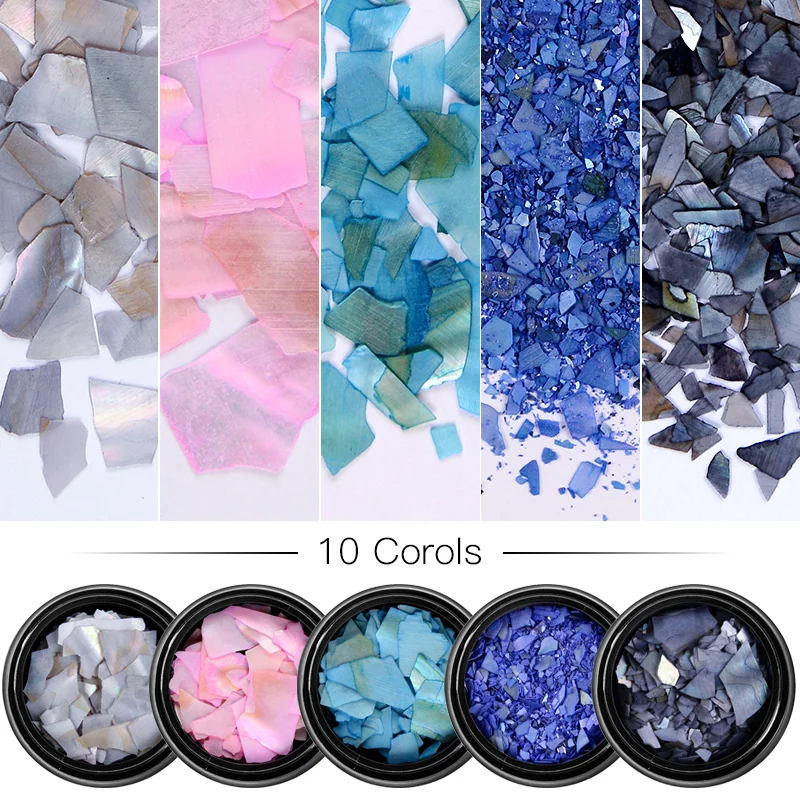 1 коробка нестандартные блестки в виде разбитых ракушек искусственные украшения