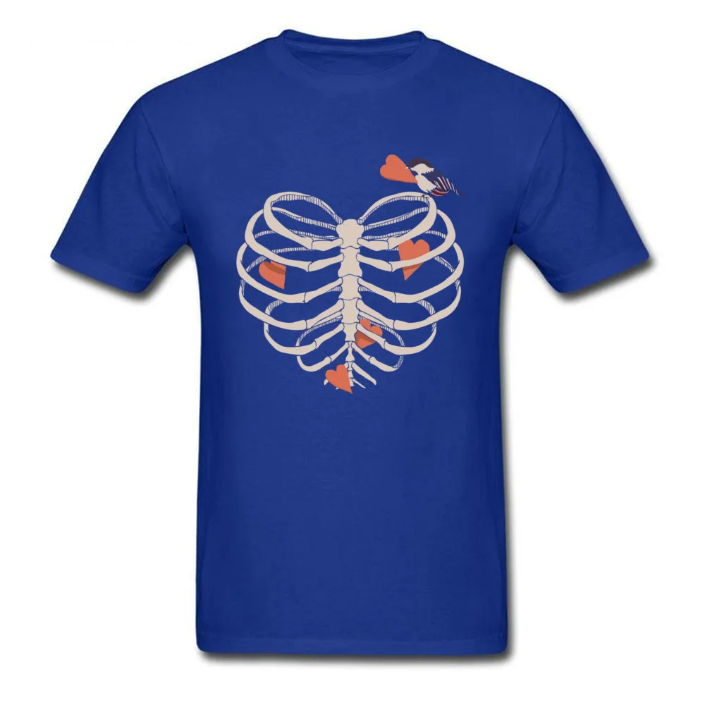 2018 красное сердце скелет мужской футболки круто DesignFor взрослых уникальный Hipster