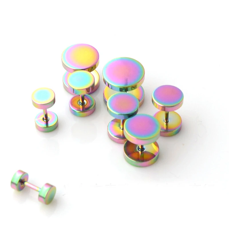3-16mm Black Surgical Steel Fake Piercing Tunnels | Cheater Ear Plugs Gauge Earring | Falso Plug Stretching | Body Jewelry image 4