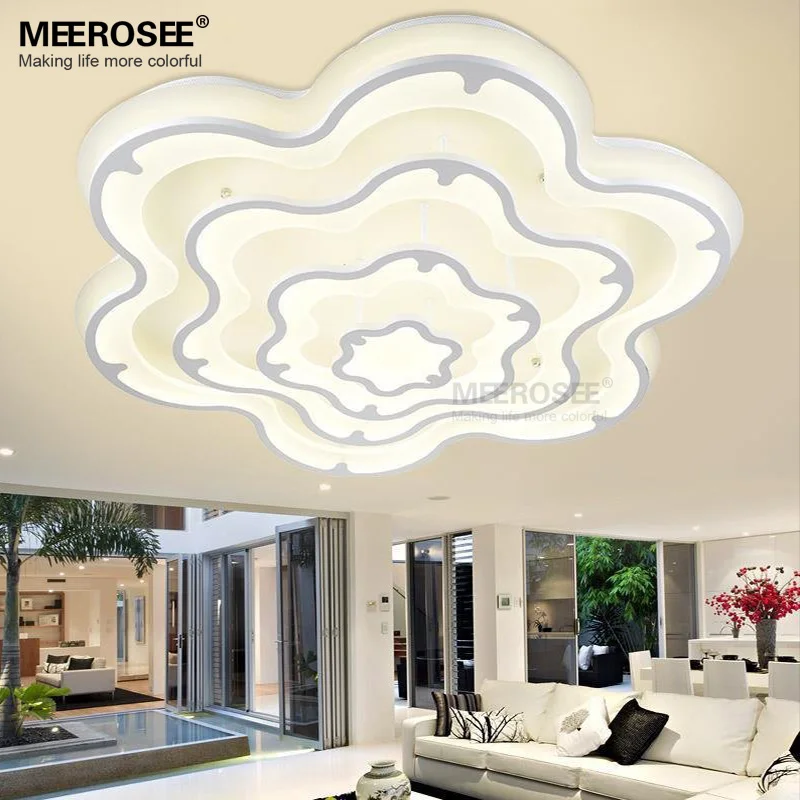 Новый Дизайн СВЕТОДИОДНЫЙ Потолочный Светильник Цветок Формы белая Акриловая