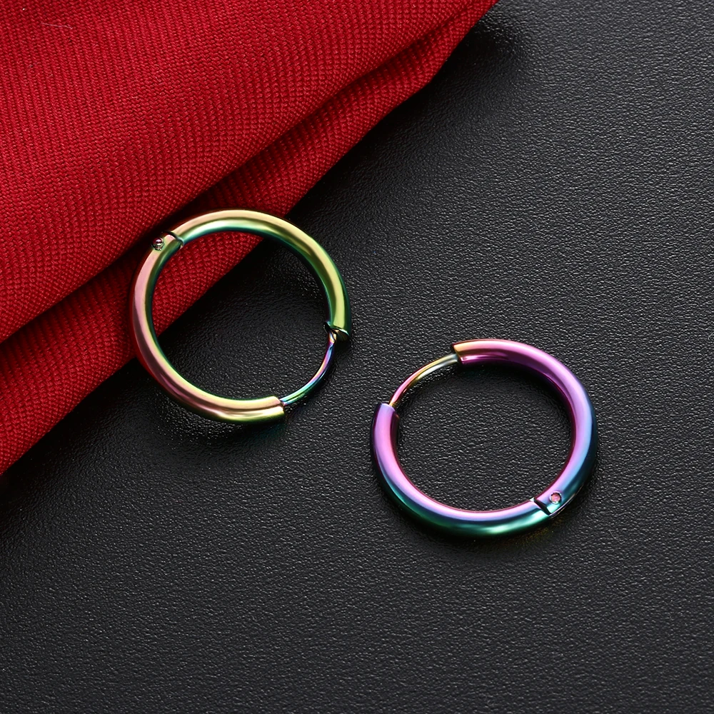 Серьги кольца Huggie в стиле панк из нержавеющей стали 1 пара|earrings jewelry|ear studspunk earrings |