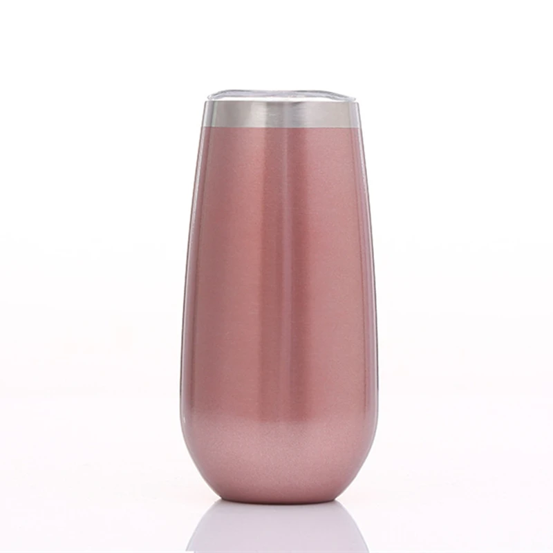 50 pcs Custom Swig 6oz Stemless Flute Personalized Insulated Champagne Rose Gold Tumbler Thermos Vacuum Flask | Дом и сад