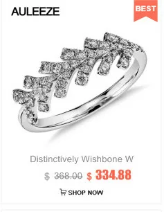 AULEEZE Роскошная сверкающая оправа 1,5 cttw Moissanite бриллиантовое кольцо Настоящее 14 к белое золото офисное женское кольцо