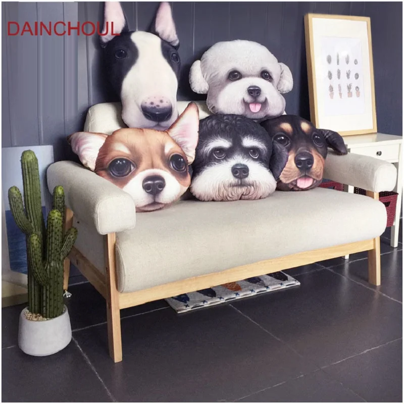 

38x 48 cm New Item Big Size 3D Cute Dog Head Cushion Creative Cartoon Sofa Office Nap Pillow Parsonaltiy Car Seat Cushions