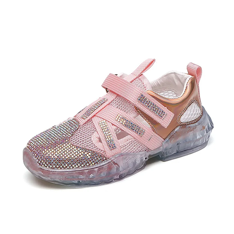 

2019 New Girls Sports Shoes Running Sneaker for Children's Mesh Soft Comfort Boys Breathable Sneakers School Student Pink Shoes