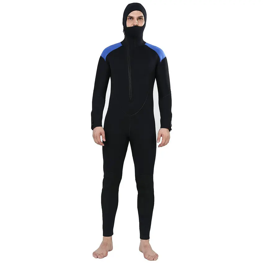 Realon Подводная охота 5 мм неопрен гидрокостюм для мужчин с капюшоном Дайвинг