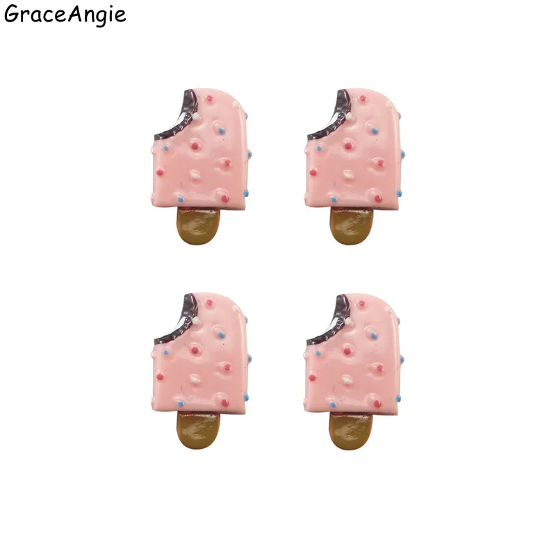 GraceAngie 10PCS Women Favors Charms Bracelet Necklace Pink Ice Cream Silicone DIY Decorations Kids Handmade Jewelry Accessories | Украшения