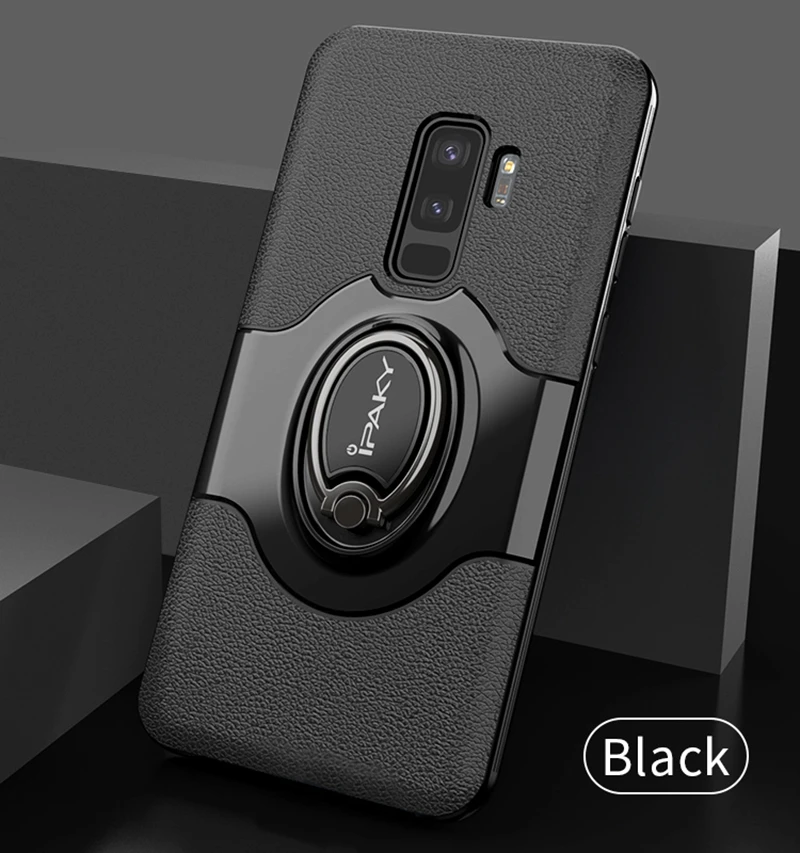 IPAKY для samsung s9 чехол Гибридный Полный чехол Магнитный адсорп для samsung Galaxy S9 Plus роскошный держатель кольца S9 Plus чехол