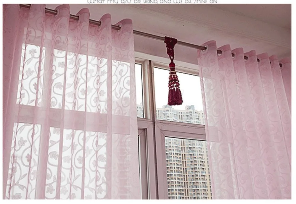 Жаккардовые шелковые срезанные цветы марлевые занавески шторы спальни комнаты