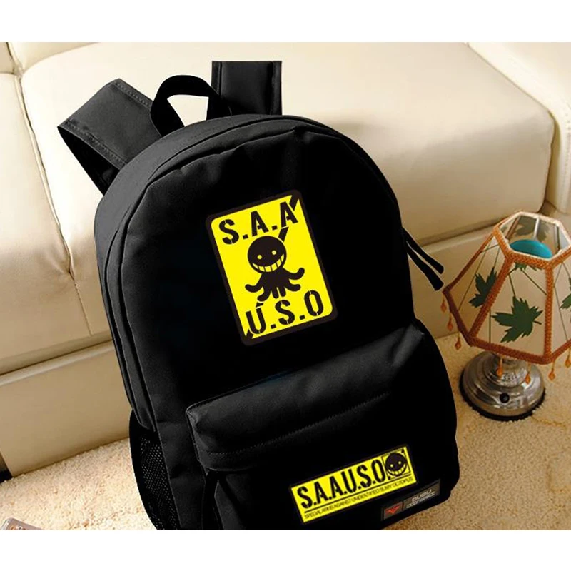 Модный классный черный рюкзак убийц мультяшная сумка через плечо повседневные