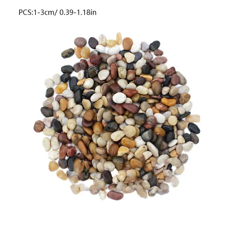 1 to 3cm 500g River Rocks Outdoor Decorative Stones Pebbles Large Natural Cobblestone Colorful Goose Warm Garden Paving Garden Rain Stone - Цвет: 1 to 3cm