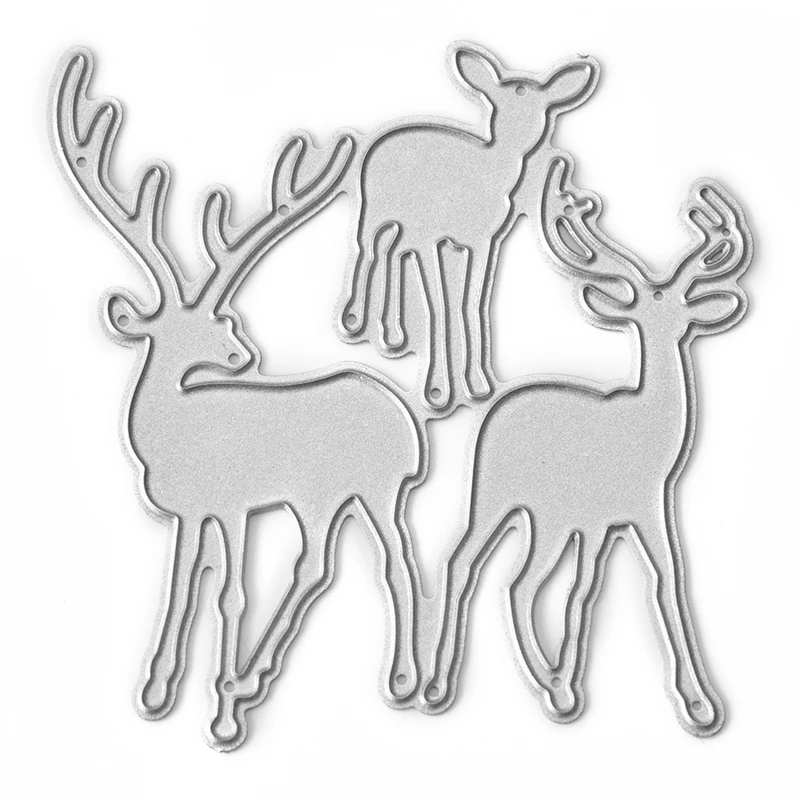 Милый Рождественский Moose 3 шт./компл. трафарет для резки металла DIY скрапбукинга