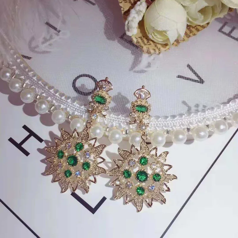 Женские серьги-подвески в форме подсолнуха Be 8 новые европейские Длинные серьги с