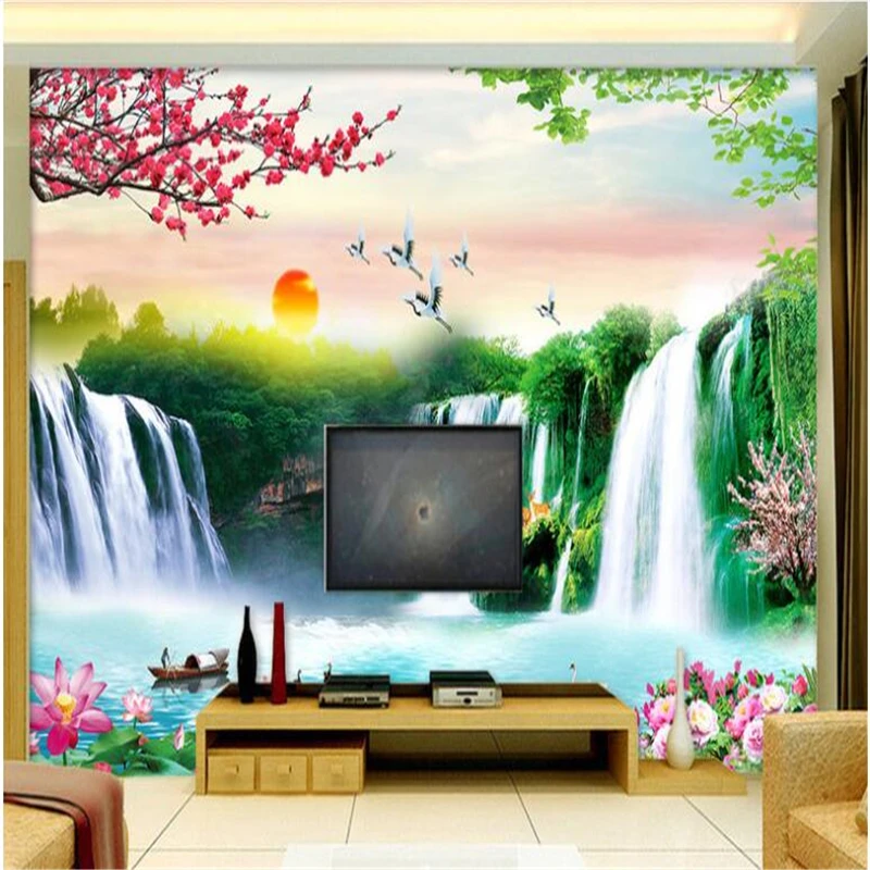 Beibehang живописный воды гостиная ТВ фон большой заказ 3D обои Гостиная Спальня|3d