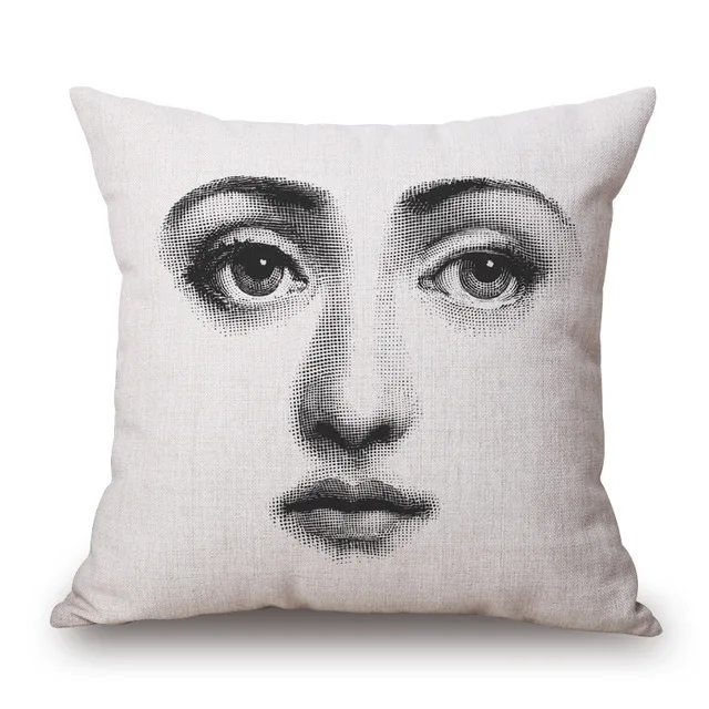 Белый Мода Высокое качество хлопок белье ретро Fornasetti книги по искусству мастер автомобиля декоративные пледы наволочки Подушка для дивана домашний декор - Цвет: Белый