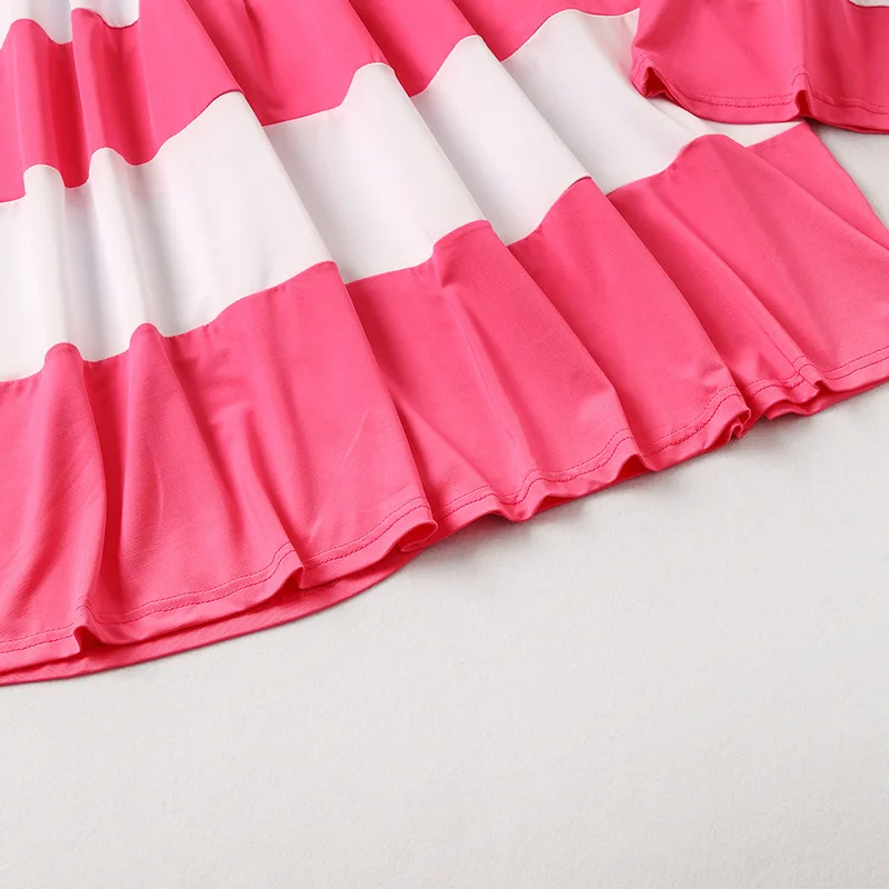 Fashion Family Matching Clothes Mother Daughter Dresses Women Striped Dress Baby Girl Mini Mom Party suit | Мать и ребенок