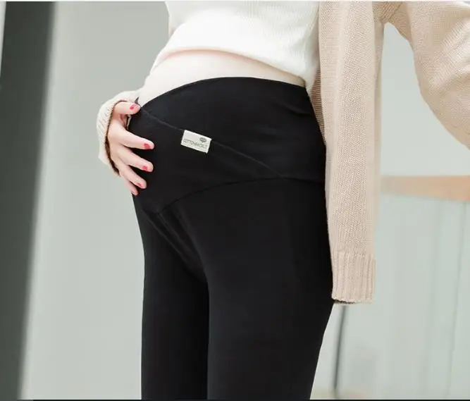 

Maternity Leggings Cotton Winter Warm Fleece Lining Pants Comfortable Full Length Plus Size Pregnancy Pants for pregnant women