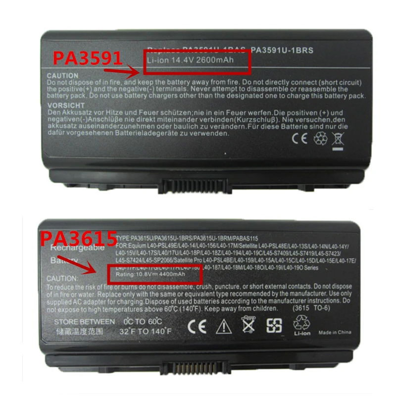 HSW Аккумулятор для ноутбука Toshiba PA3615U 1BRM 1BRS PABAS115 Equium L40 Satellite L45L40 bateria akku|battery for