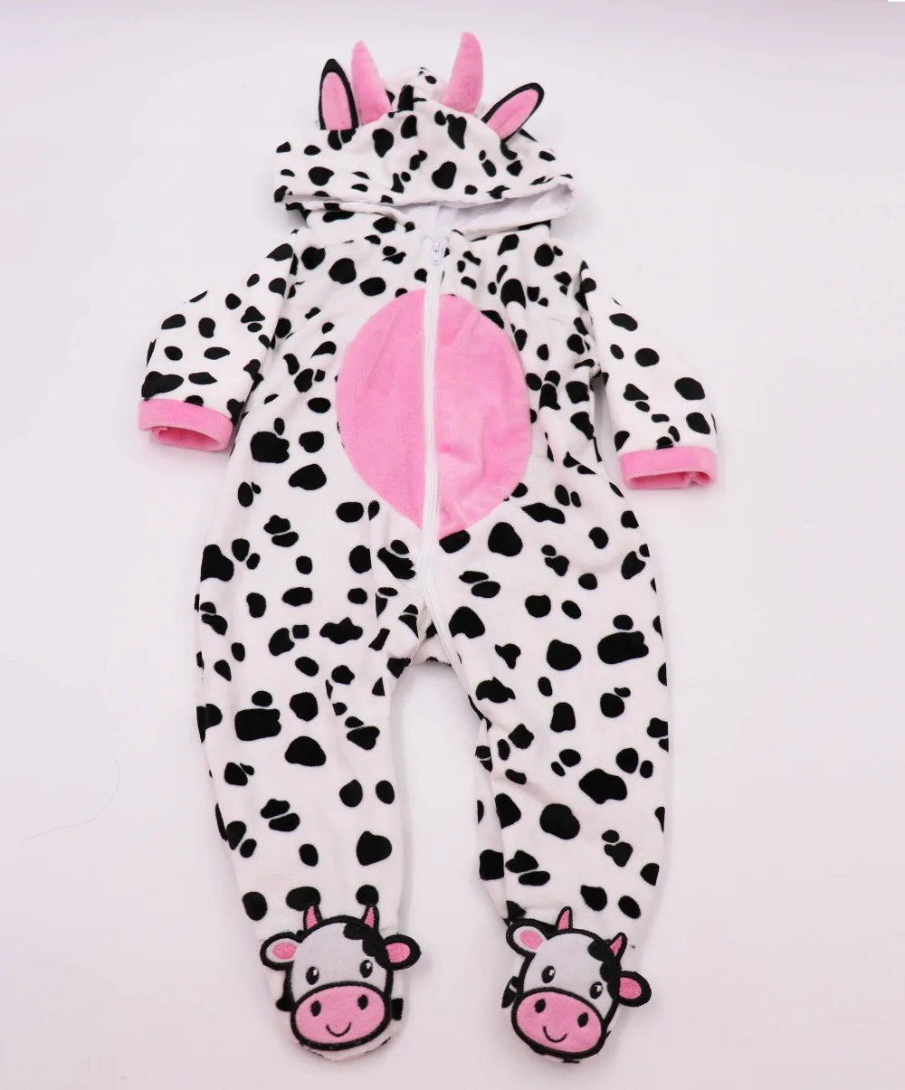 50-57cm Reborn silicone babies doll clothes fashion 2pcs/set cow pattern plush feel toddler girl as summer dress 2019 | Игрушки и хобби