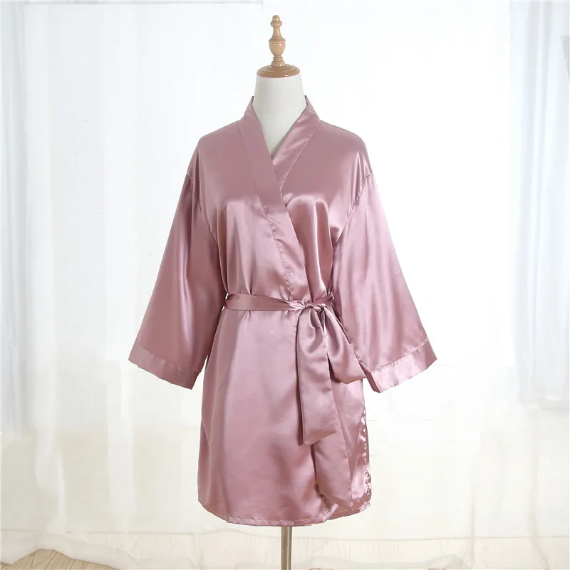 Robe 7 Розовая Женская сексуальная ночная рубашка из искусственного шелка, халат, платье, женская летняя одежда для отдыха, одежда для сна, халат, платье с цветами юката размера плюс 6XL S010-B - Цвет: Robe 7