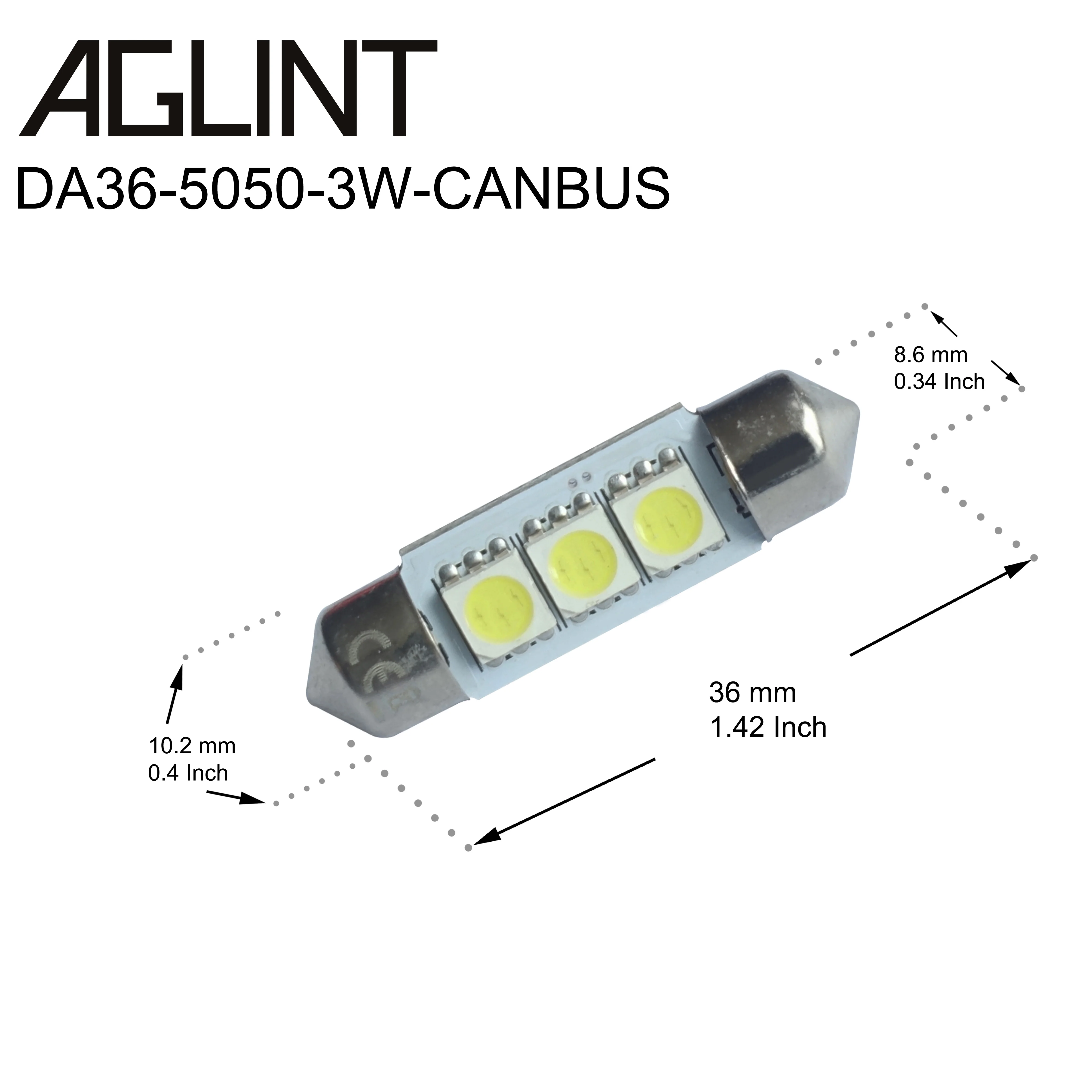 AGLINT 100 шт. оптовая продажа 6418 светодиодный CANBUS 36 мм светильник 3SMD 5050Chipsets C5W 6411 для