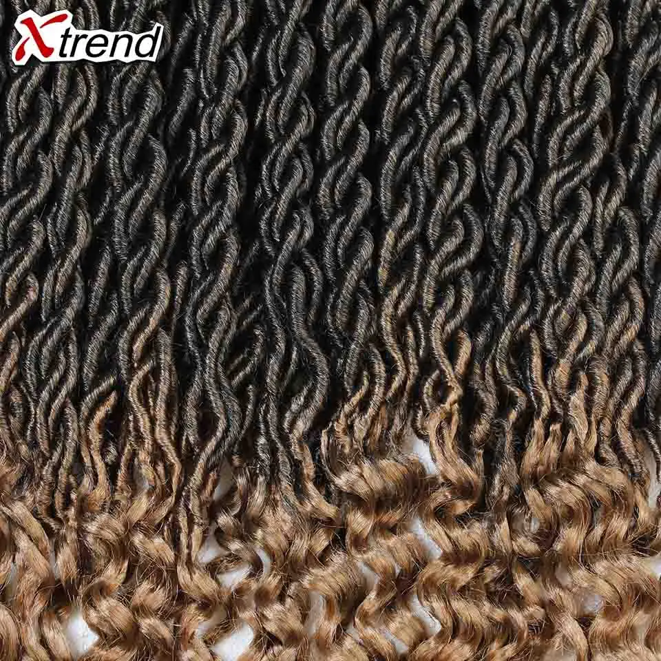 Xtrend искусственные локоны в стиле Crochet, на крючках, косички, синтетика, волосы для наращивания 24 шт./пакет 1" из искусственных волос, дредлоки, для увеличения объема, волосы в косичках