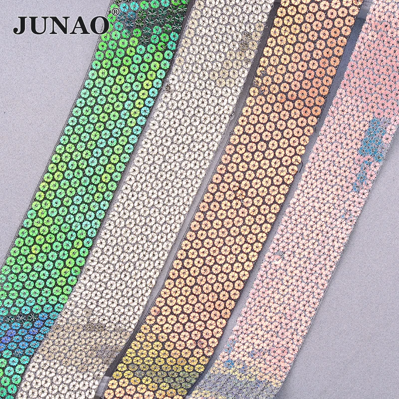 JUNAO 36 мм зеленая AB фотоблестка для шитья отделка блестками аппликация
