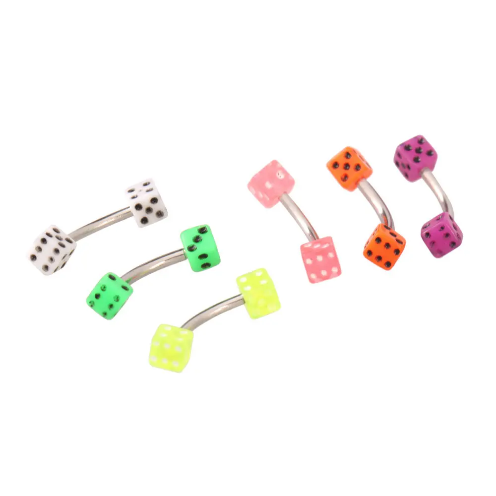 Dice Curved Barbells Eyebrow Ring Body Jewelry(Random) | Украшения и аксессуары