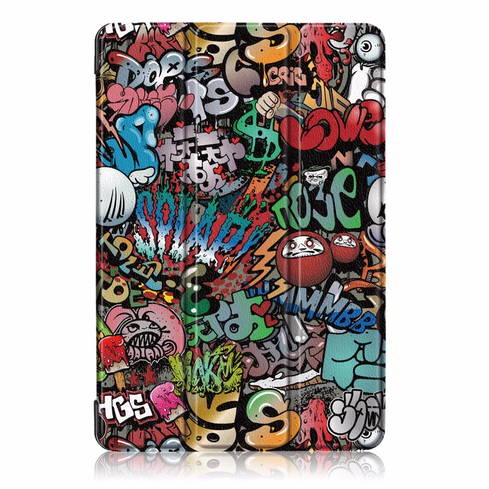 Роспись/однотонные кожаные Magneti Смарт чехол для huawei MediaPad M5 Lite 10 10," BAH2-W09 BAH2-L09 BAH2-W19 принципиально Coque Shell