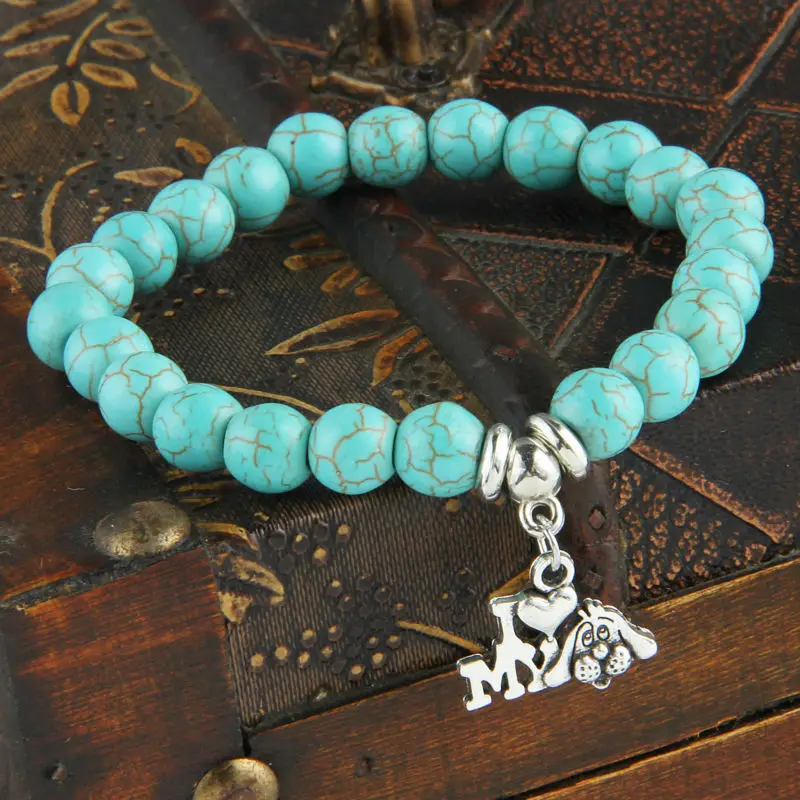 Браслет-талисман с бусинами и натуральным камнем | Украшения аксессуары