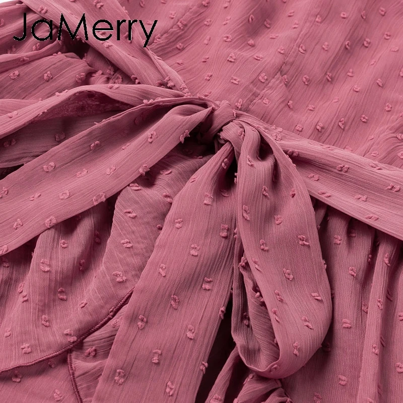 JaMerry, винтажное, сексуальное, розовое, в горошек, женское платье, Летний стиль, многослойный, с рюшами, короткий сарафан, элегантное, на молнии, праздничное, vestidos