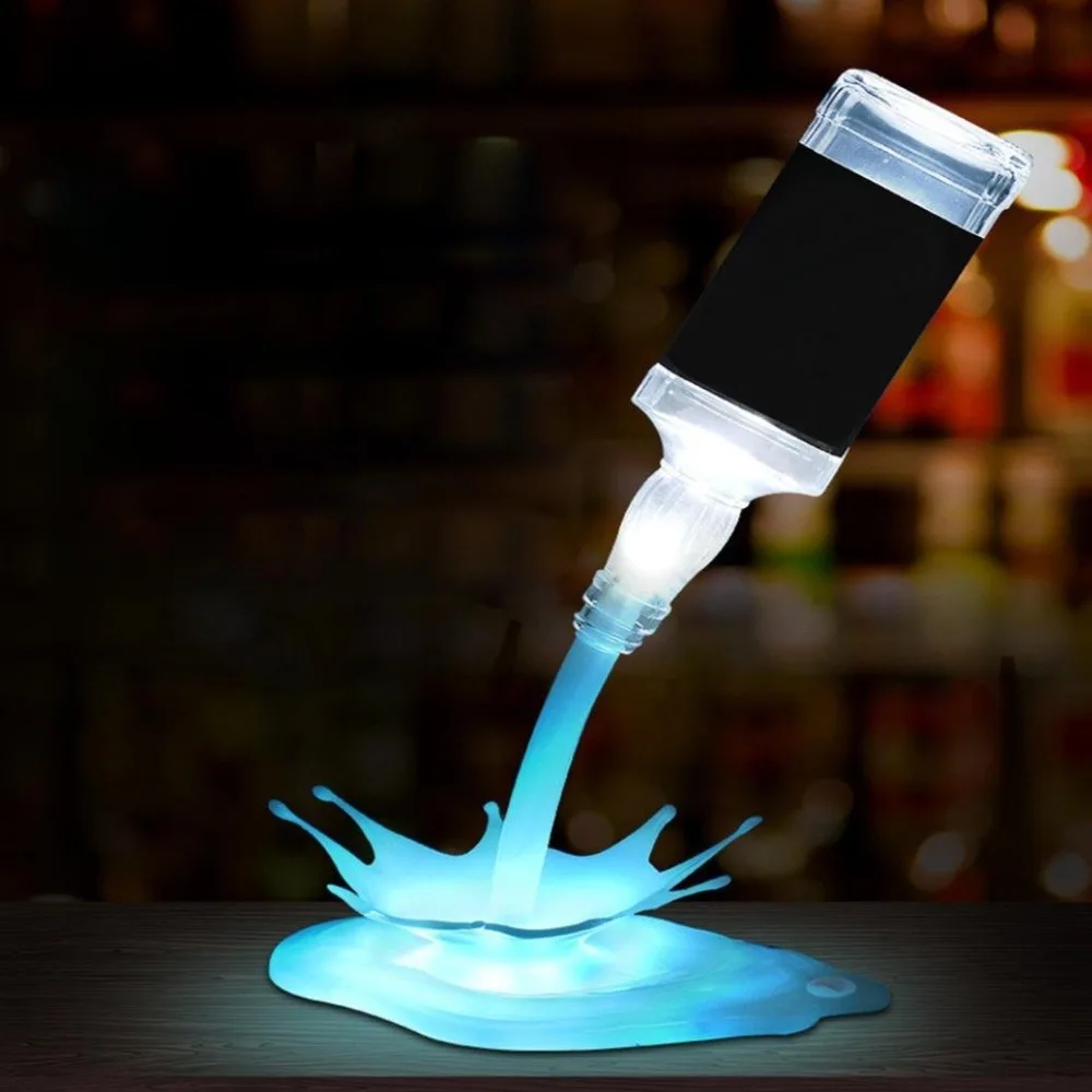 Светодиодная бутылка Pour Wine 3D лампа портативный сенсорный выключатель USB силовая бутылка лампа бар вечерние украшения дома прикроватное освещение ночного света