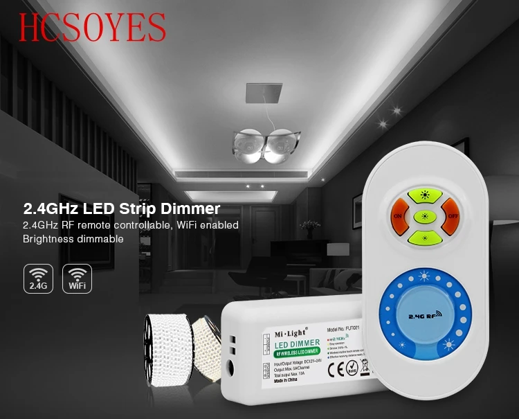 Mi light FUT021 диммер 10A RF 2 4G Hz одноцветная Светодиодная лента регулятор яркости