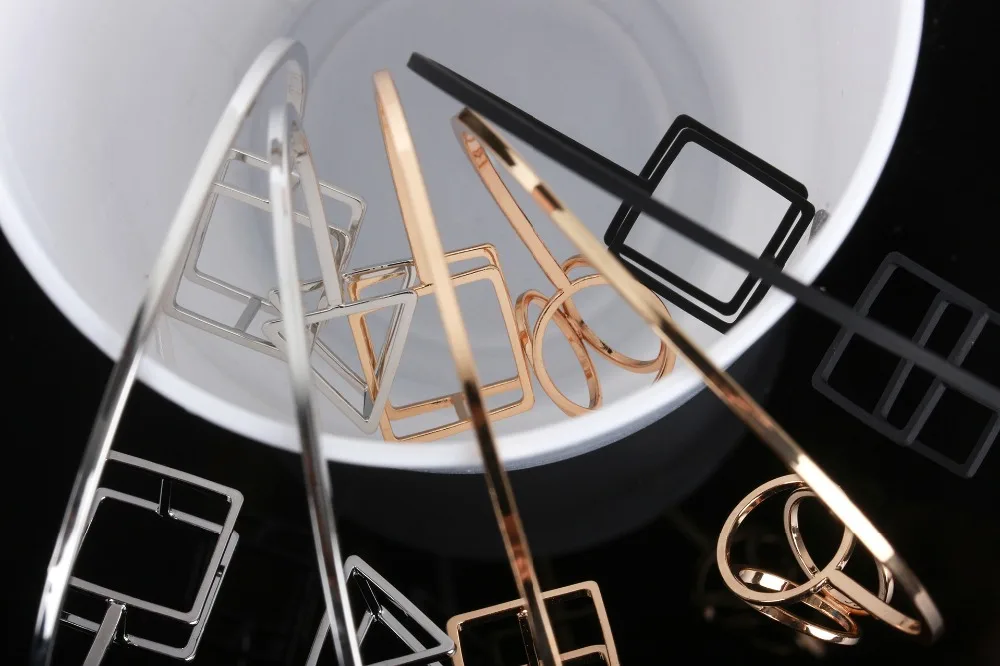 Простые Модные геометрический открытие браслет стерео Треугольник площадь