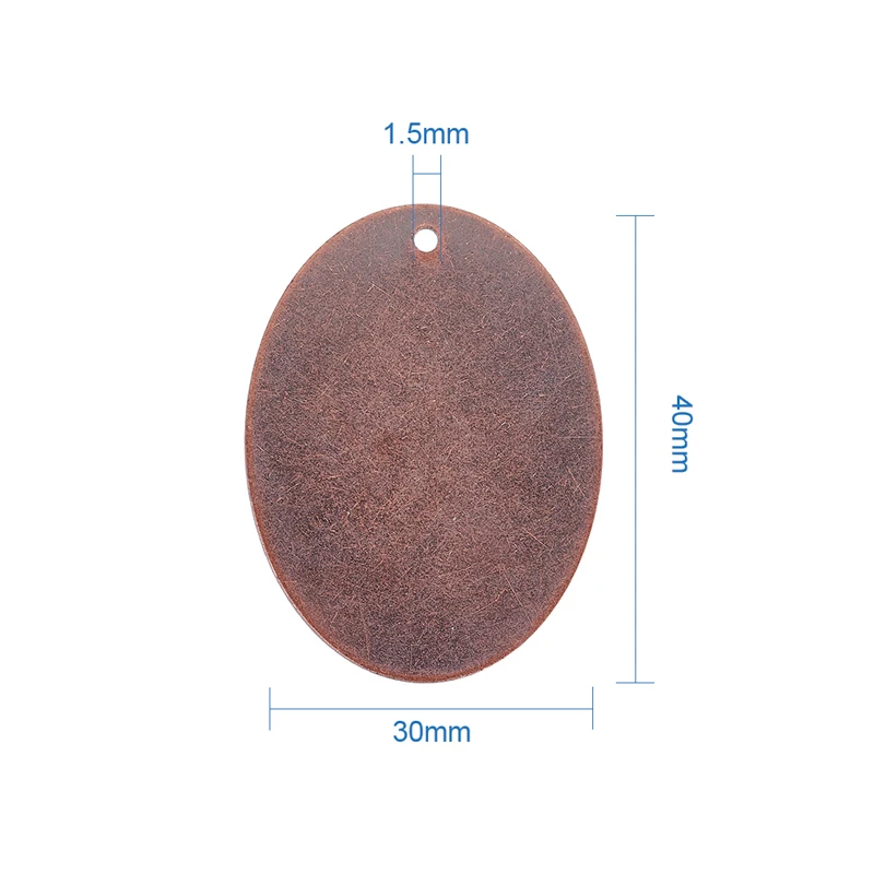 Red Copper 40x30 10 шт. металлические латунные штамповочные бирки Антикварные Бронзовые Подвески красная медь прямоугольная квадратная круглая овальная для изготовления ювелирных изделий DIY - Окраска металла: Red Copper 40x30