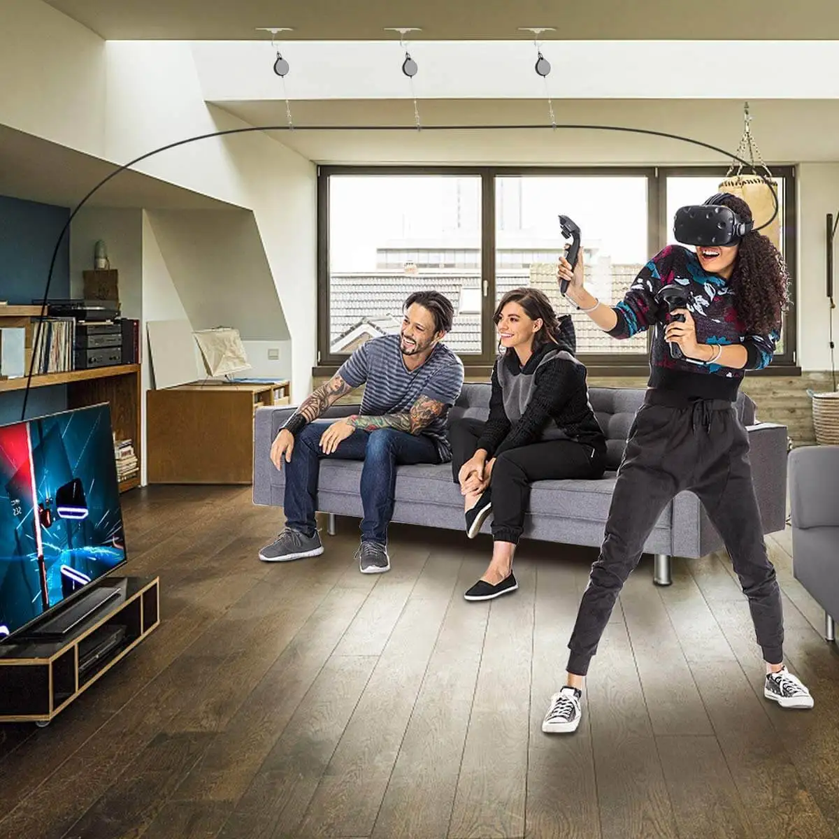 6 шт. VR система управления кабелем Потолочная шкива Аксессуары для HTC/Pro/Rift/PSVR/Odysse |
